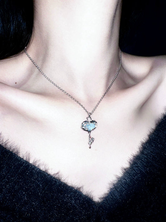 "Sky Blue Key" Aquamarine Necklace