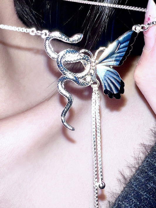 "Snake & Butterfly" Clavicle Chain