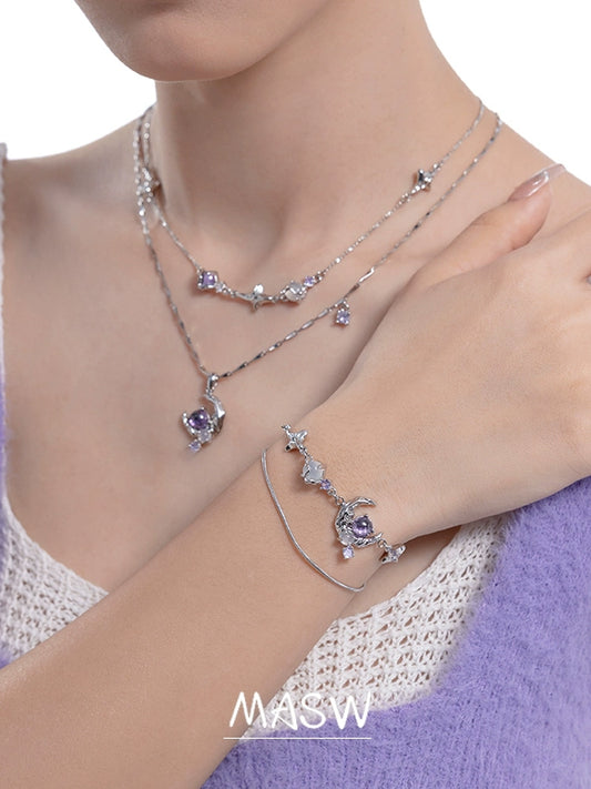 Starry Sky Purple Moon Bracelet