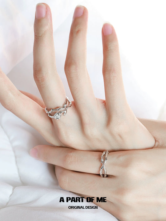 Thorned Rose Silver Ring
