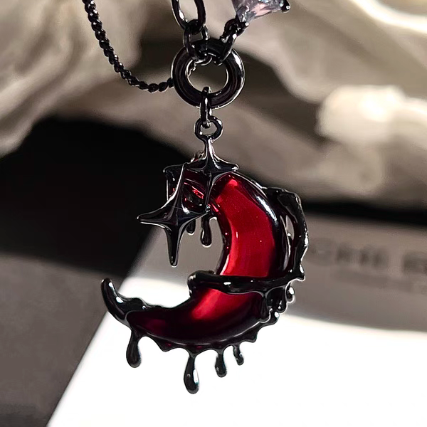 "Red Moon" Zircon Necklace