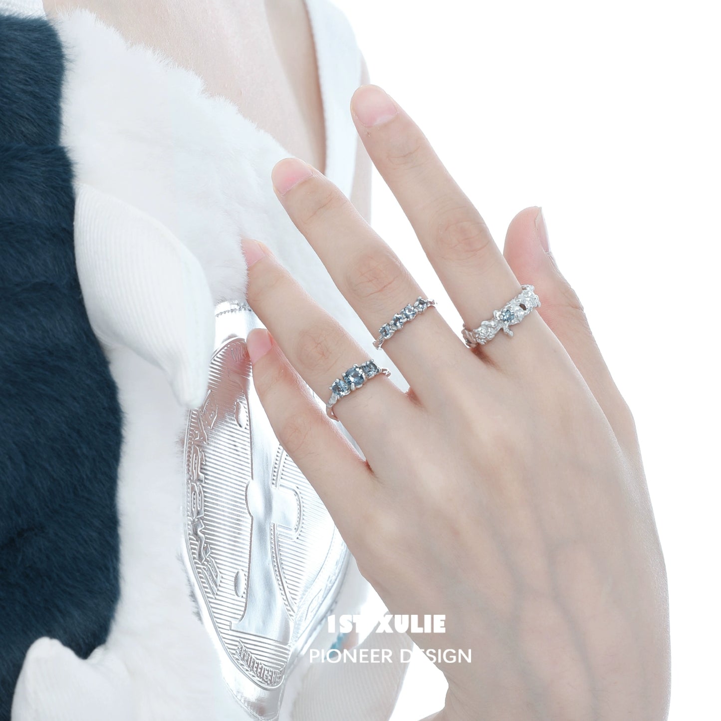 Aurora Glacier Silver Ring