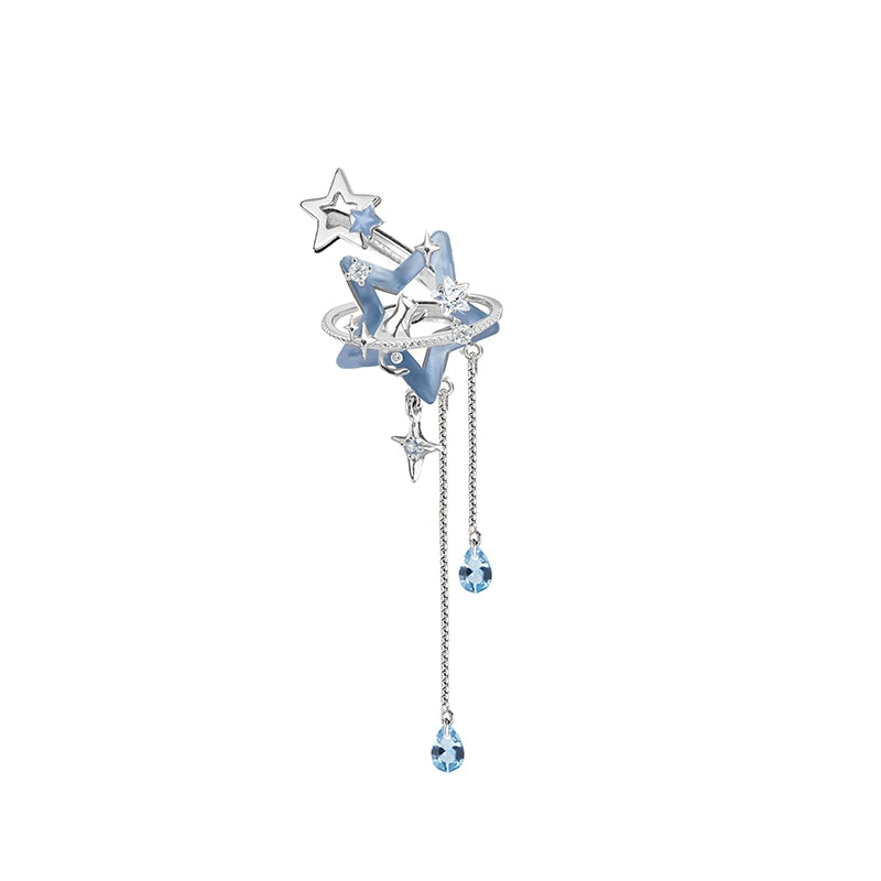 Ice Blue Star Ear Cuffs