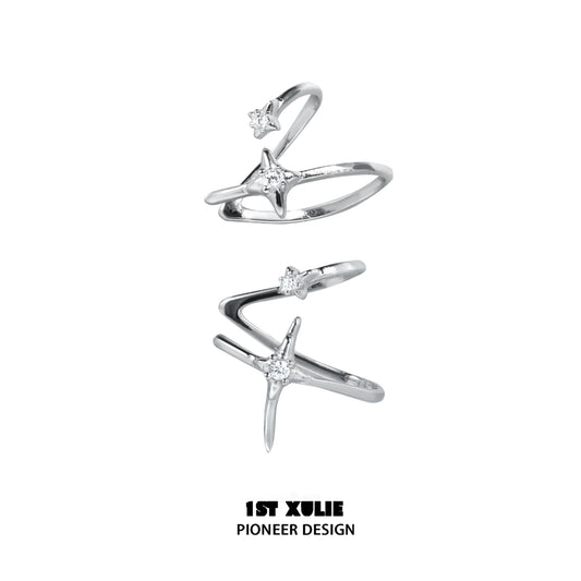 Celestial Track Zircon Ear Clips