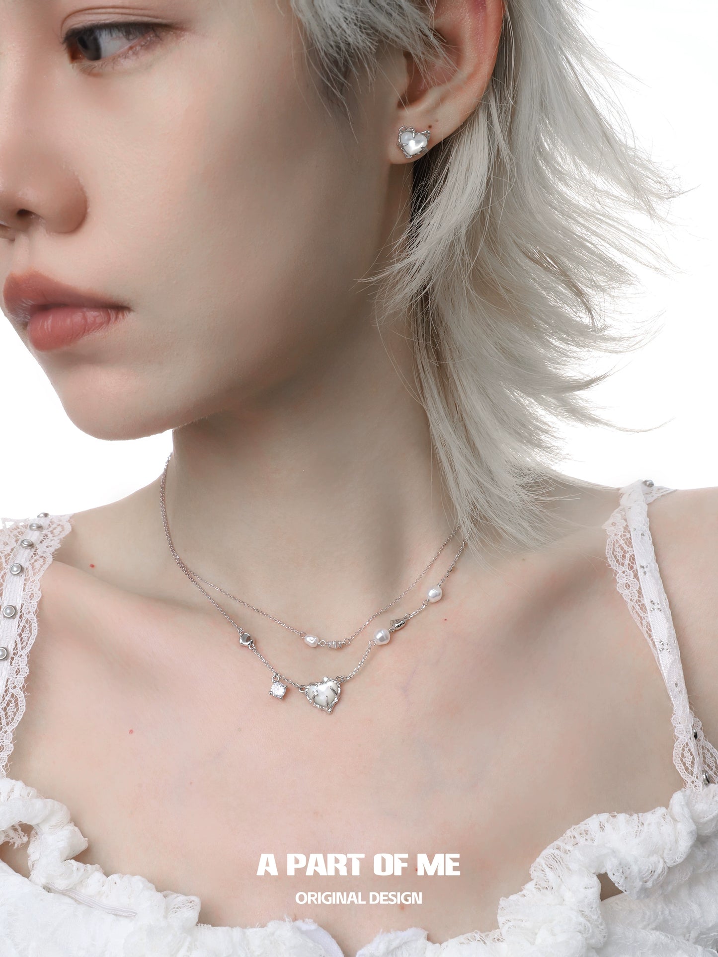 White Butterfly Love Stud Earrings