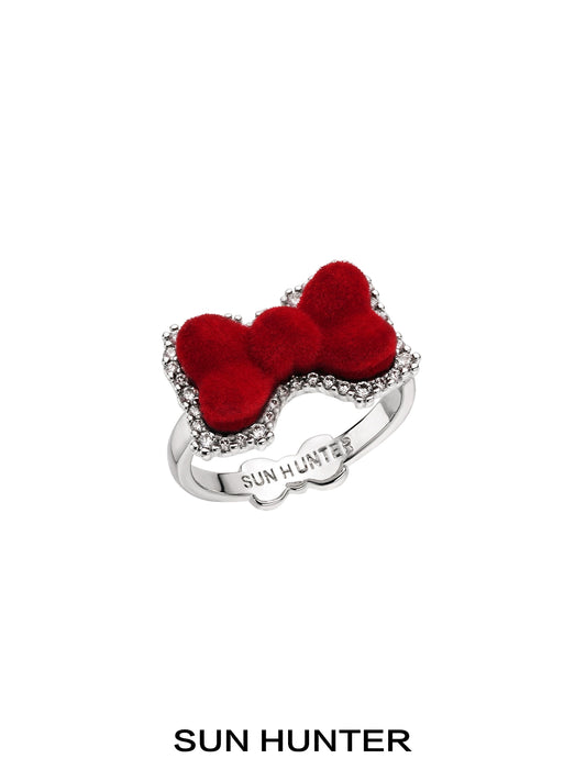 Velvet Butterfly Heart Ring