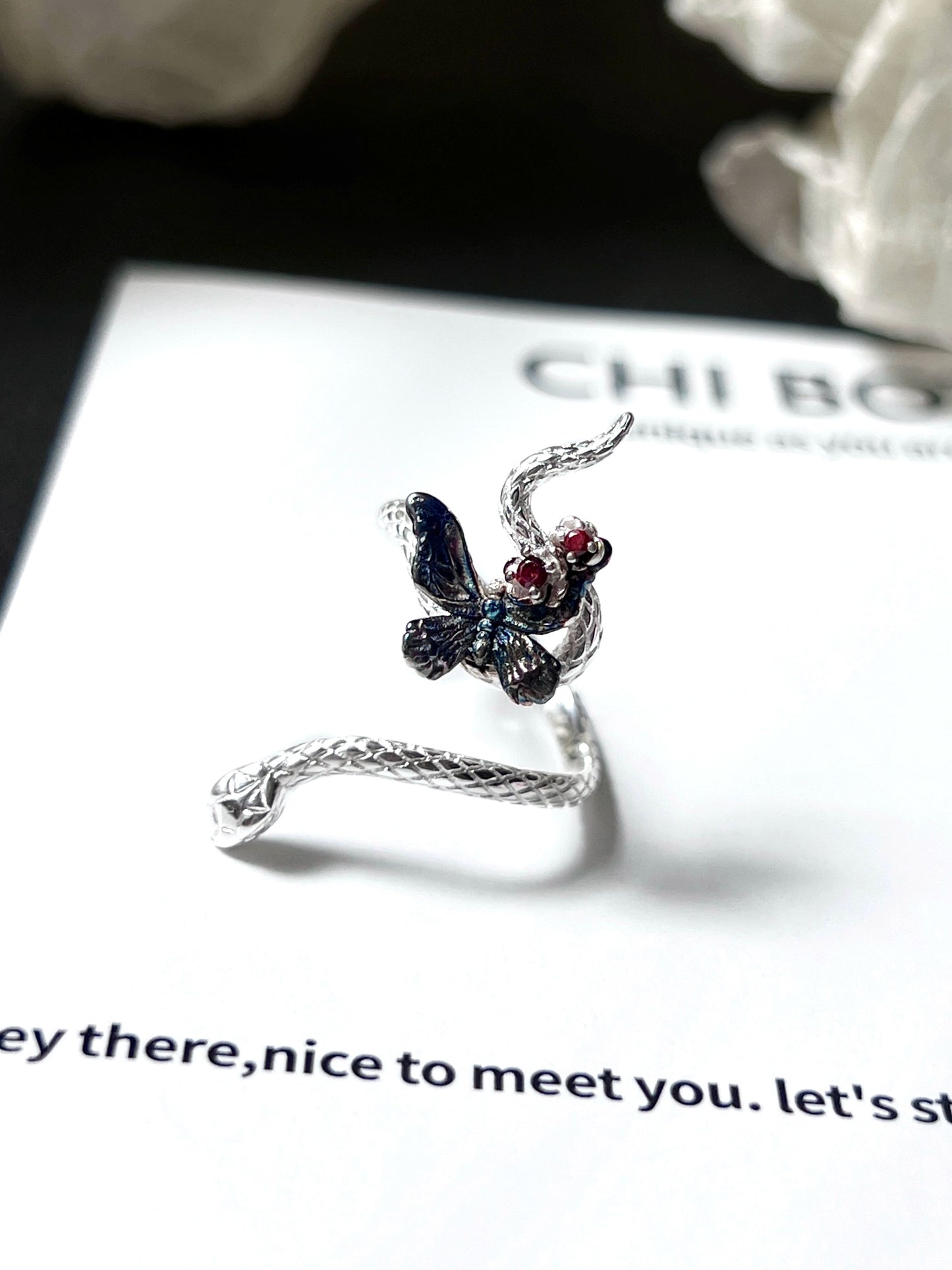 "Illusion Snake" Zircon Ring