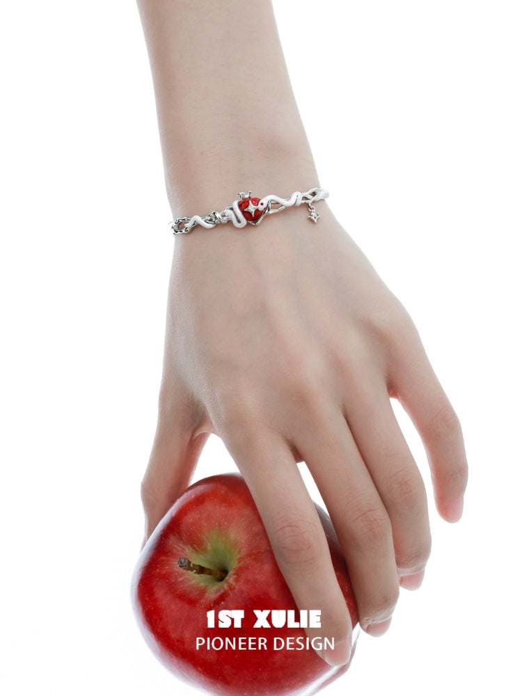 Cute Hungry Snake Apple Bracelet