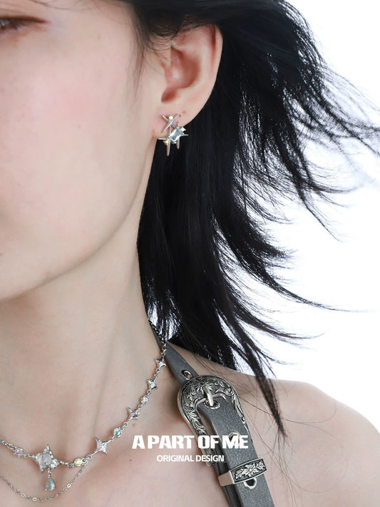 Vibrant Rainbow Star Stud Earrings