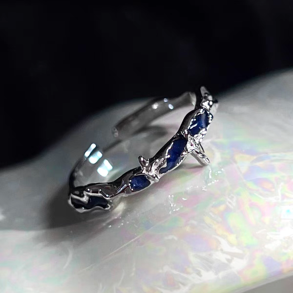 "Blue Galaxy" Starburst Ring