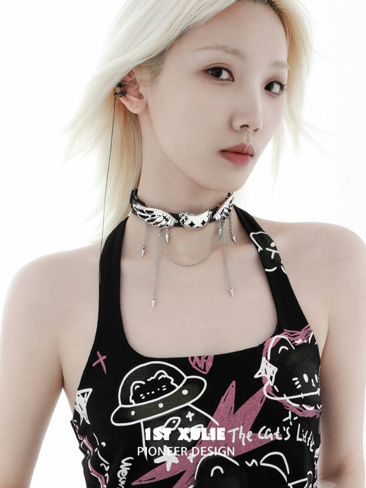 Dual-Wear Angel Cat Necklace