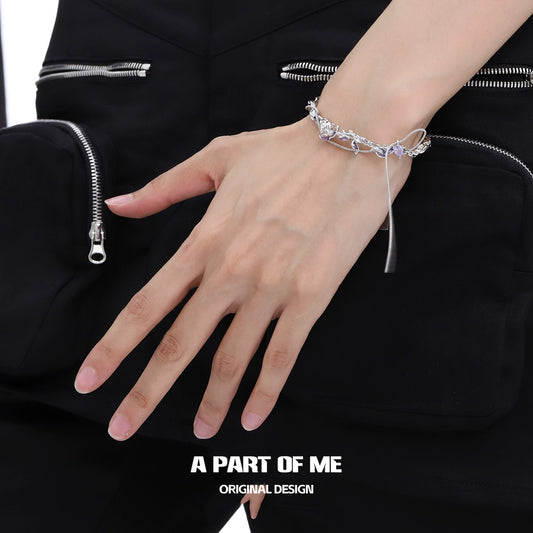 Enchanted Purple Rose Bracelet