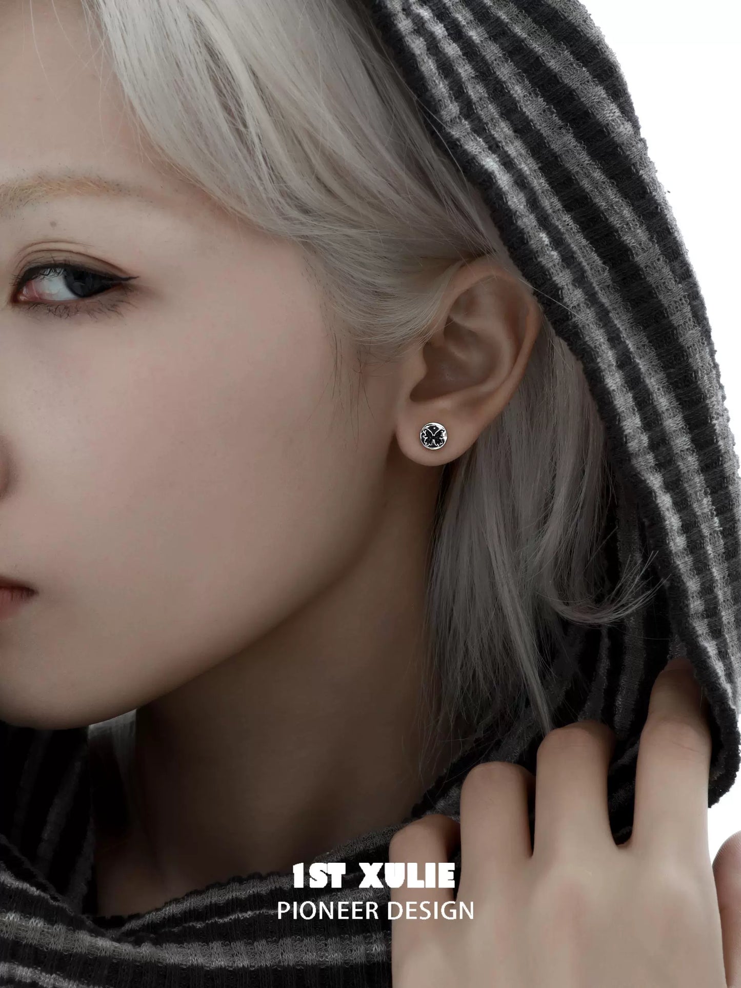 Dark Gothic Butterfly Ear Studs
