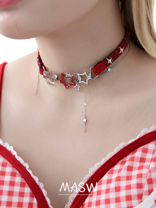 Cool Punk Pentagram Choker