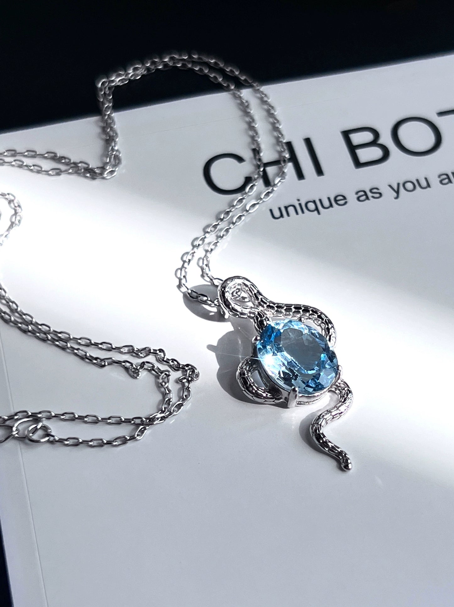 "Glazed Mirror" Topaz Necklace