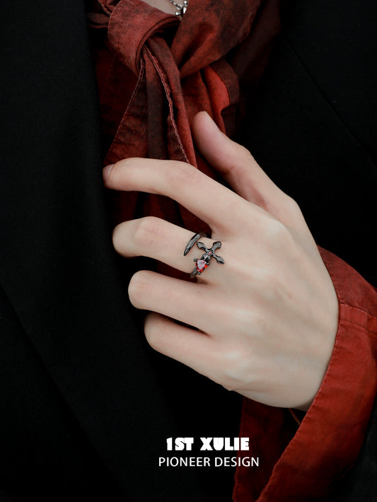 Y2K Taboo Love Silver Ring