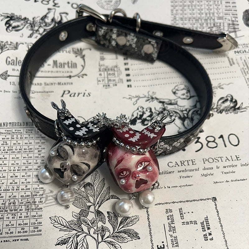 Choker-Ersan Tongsheng Original Niche Design Advanced Sense Dark Niche Design Dark Necklace Punk Asian Choker