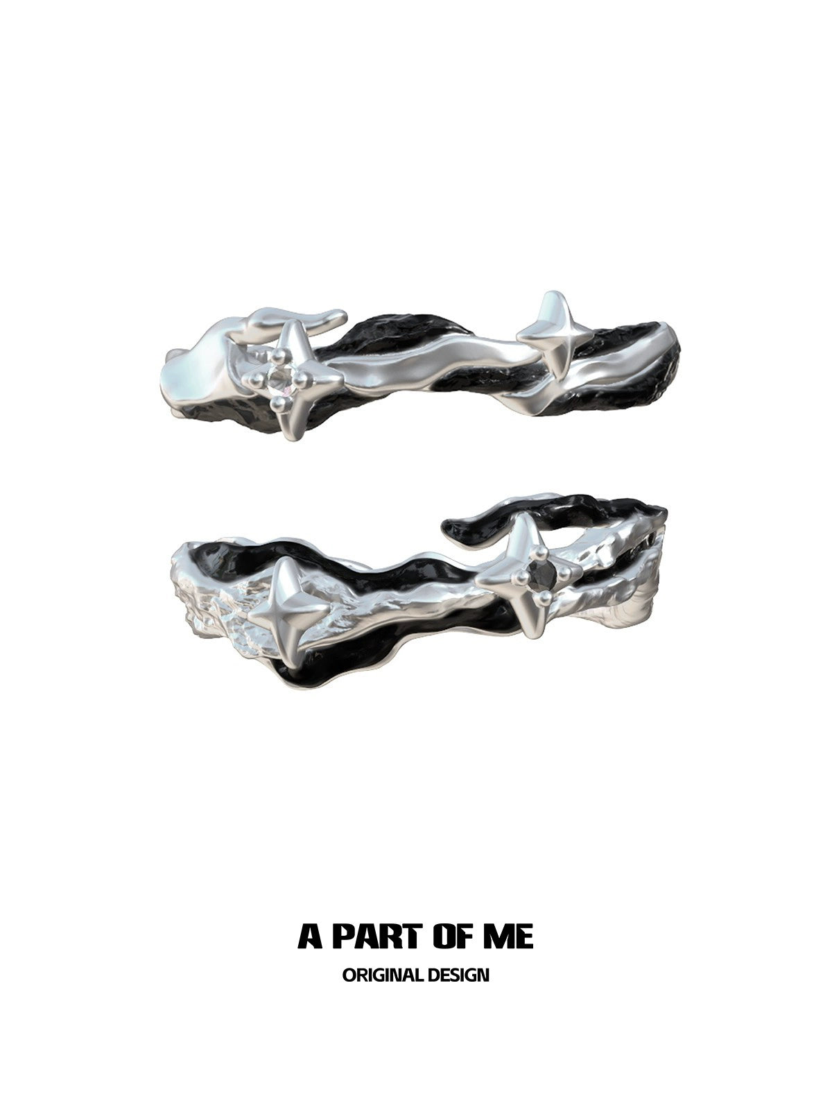 Black Galaxy Couple Rings