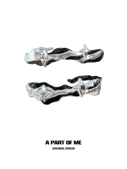 Black Galaxy Couple Rings