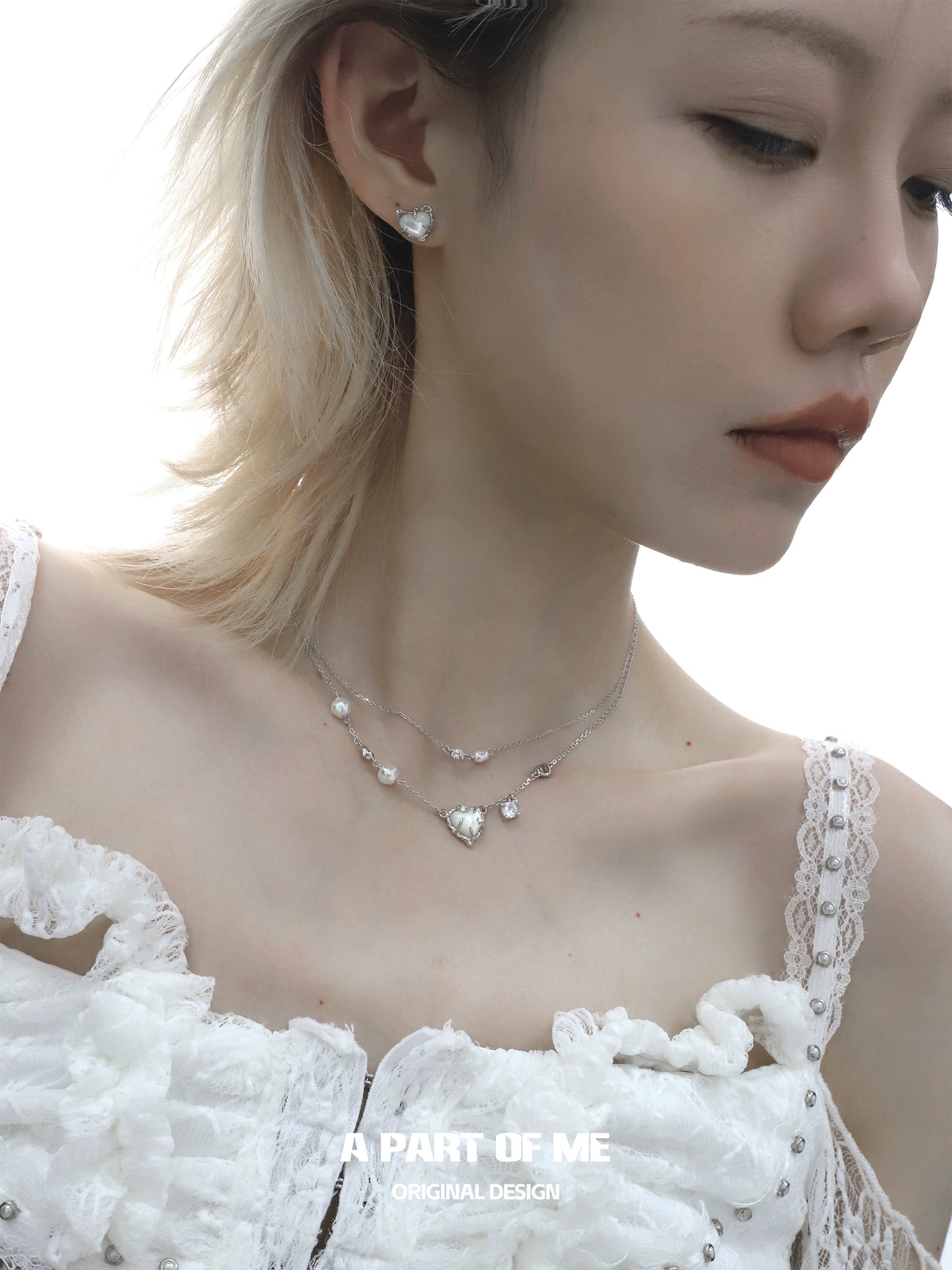 White Butterfly Love Stud Earrings