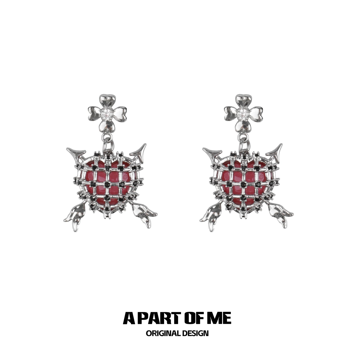 Thorn Heart Gothic Earrings