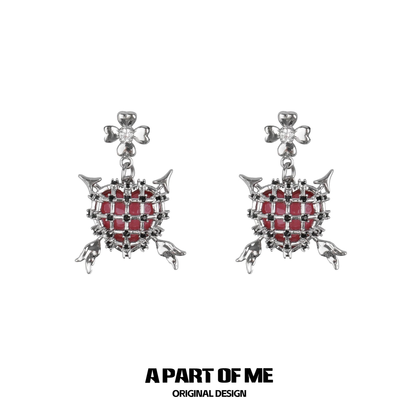 Thorn Heart Gothic Earrings