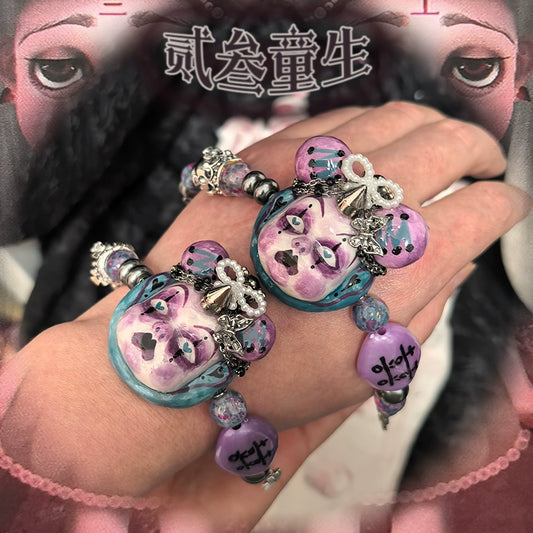 Bracelets-Ersan Children's Bracelet Women's Premium Sense Heavy Industry Original Niche Design 2025 New Bracelet Dark Gothic Bracelet