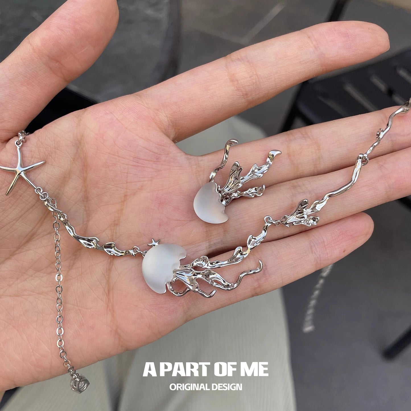 Jellyfish Star Silver Necklace