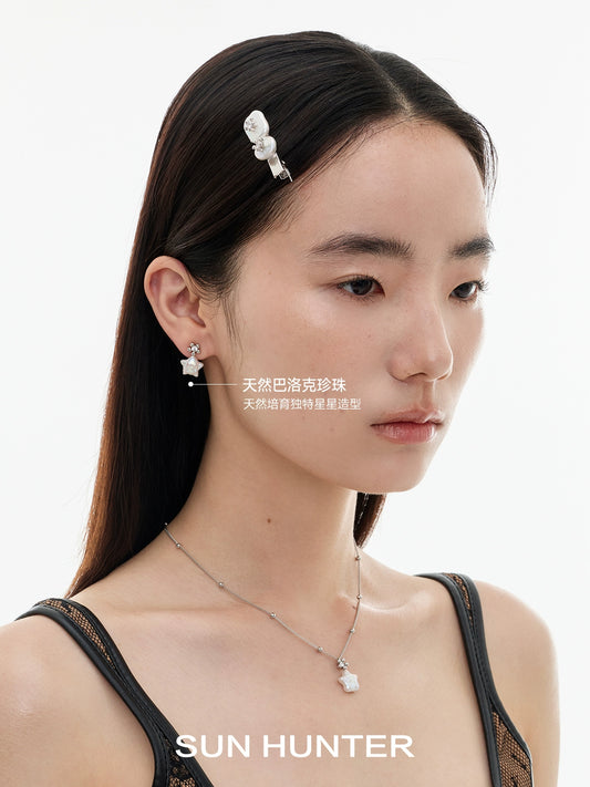 Baroque Pearl Star Earrings