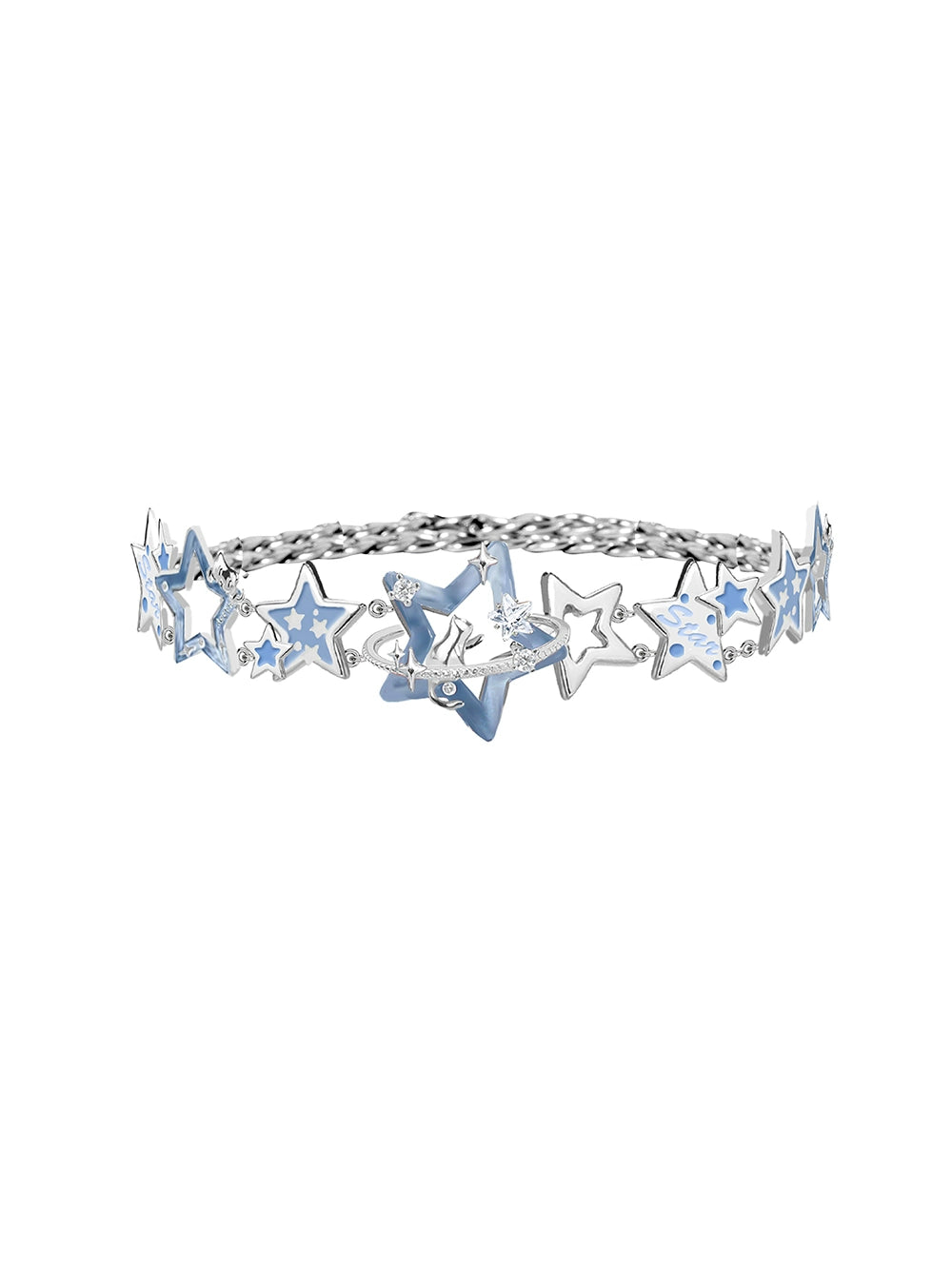 Blue Pentagram Funny Choker