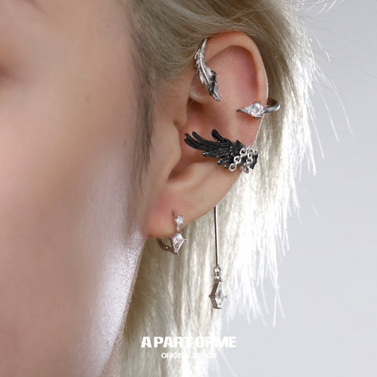 Dark God Feather Ear Cuffs
