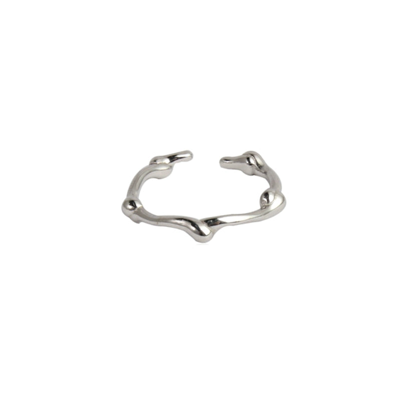 Minimalist Irregular Line Art Silver Ring