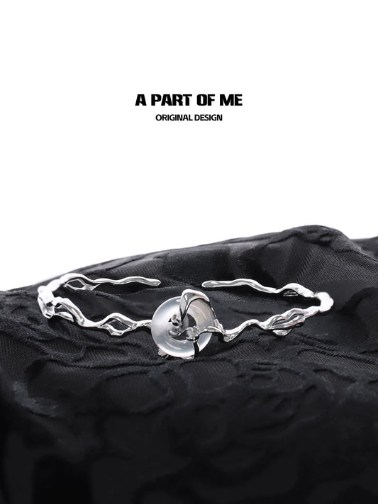 Chalcedony Laurel Silver Bracelet