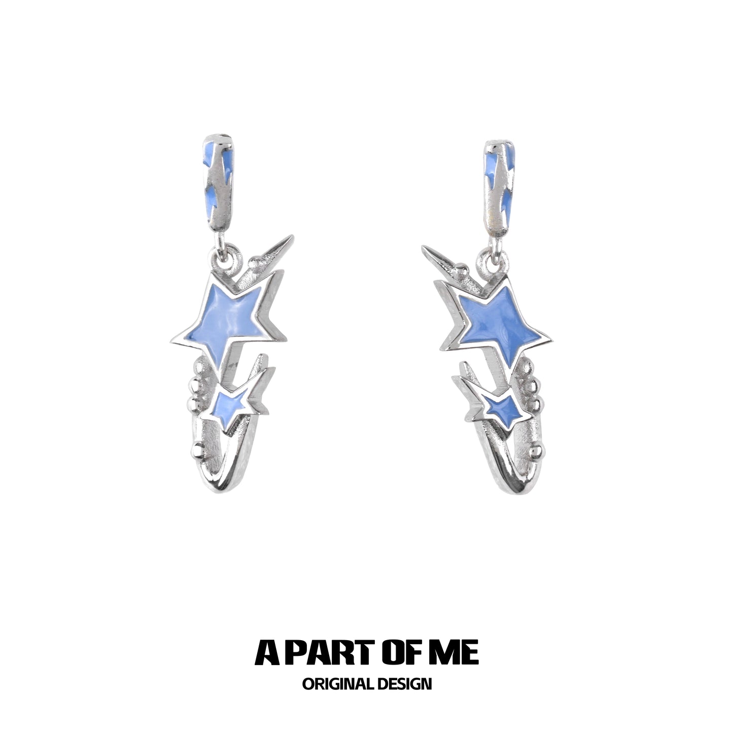 Y2K Blue Star Retro Earrings