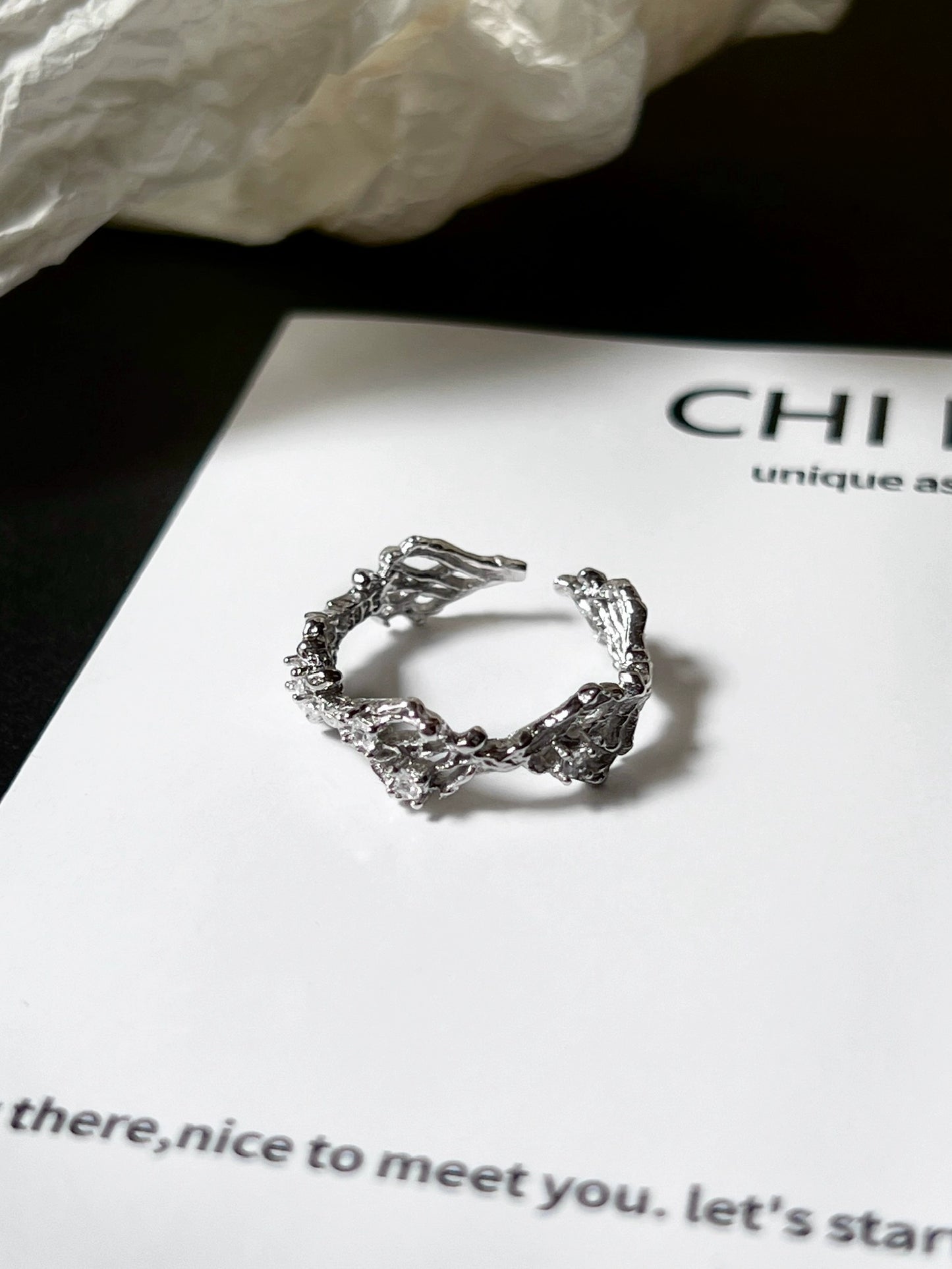 "Disorder Woven" Hollow Ring