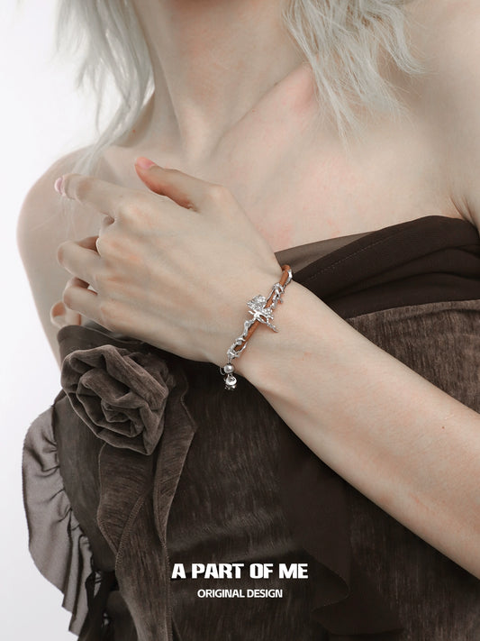 Caramel Rose Leather Bracelet