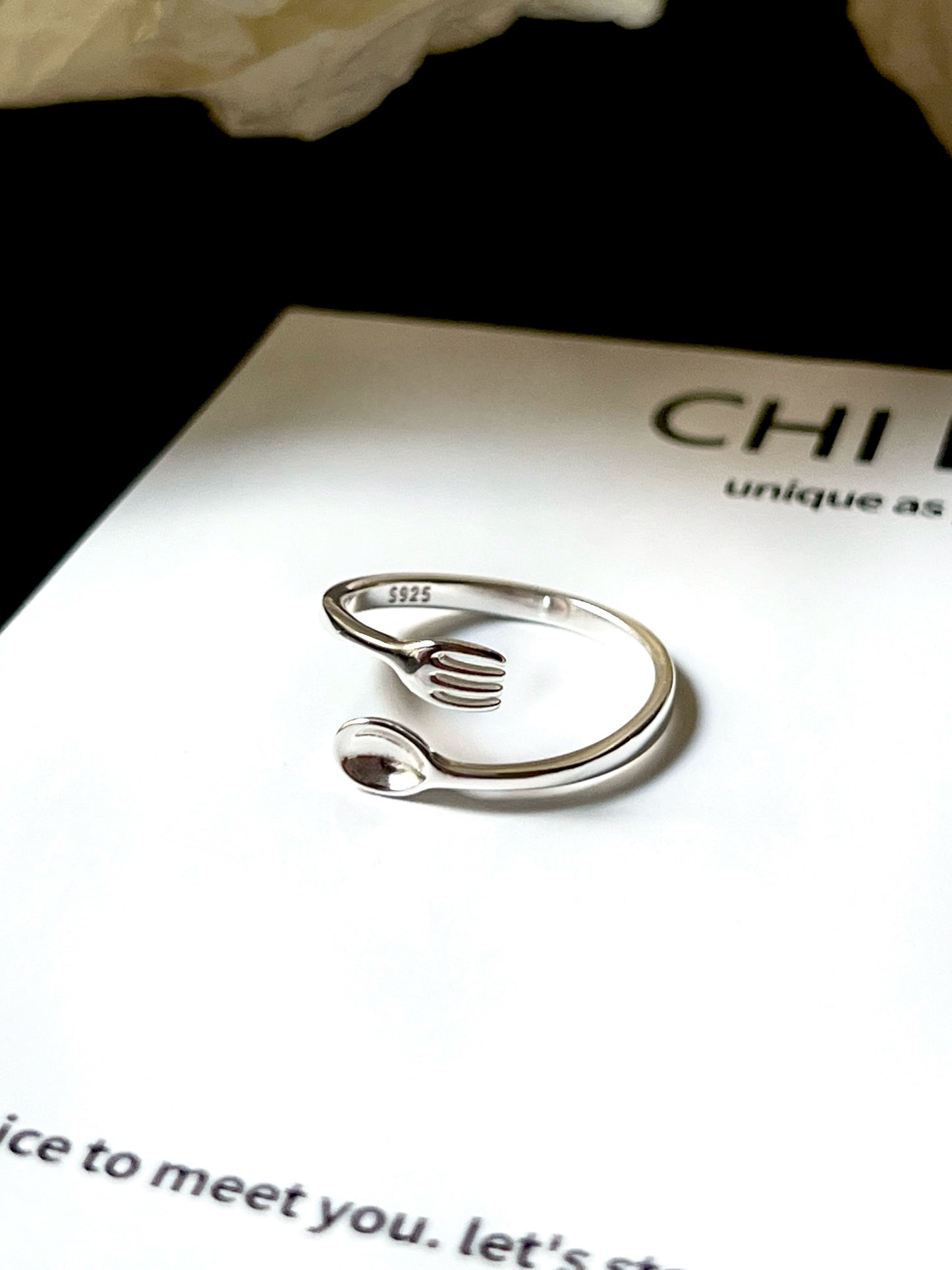 "Fork & Spoon" Creative Ring