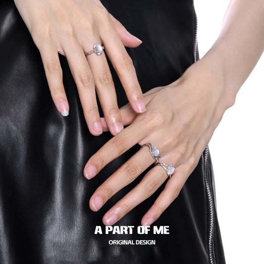 Dawn Agate Textured Rings