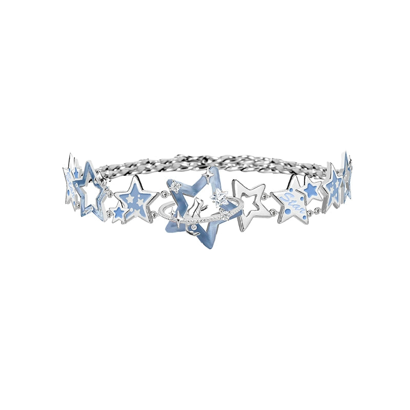 Blue Pentagram Funny Choker