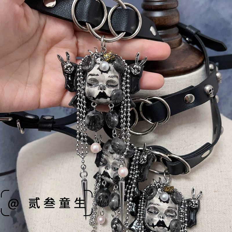 Choker - Original Necklace Butterfly Doll Handmade Niche Gothic Diablo Heavy Metal Punk Collar Choker