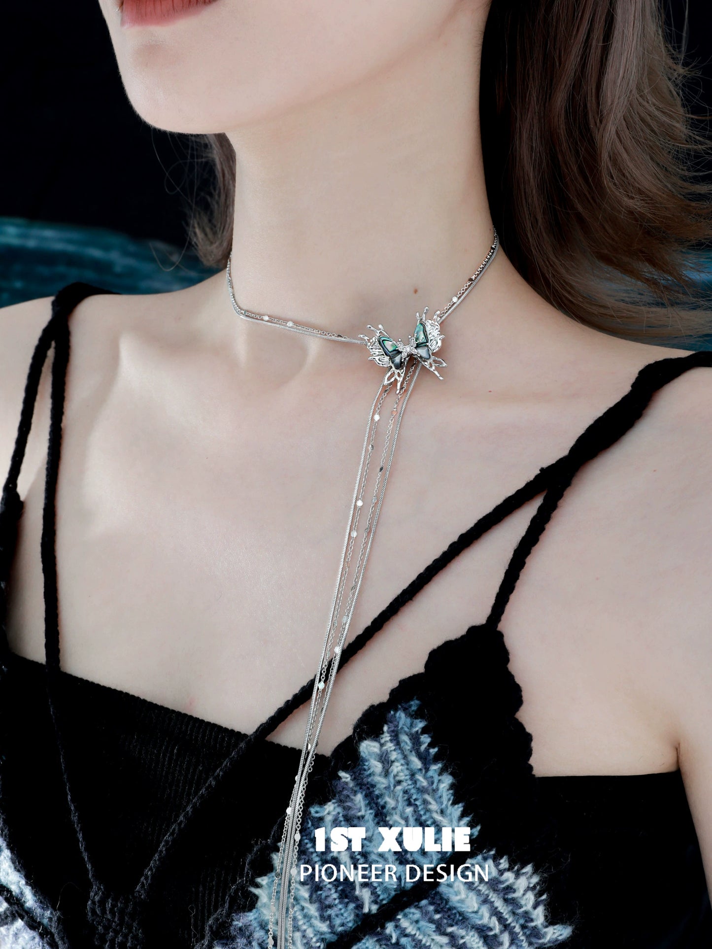 Punk Butterfly Tassel Necklace