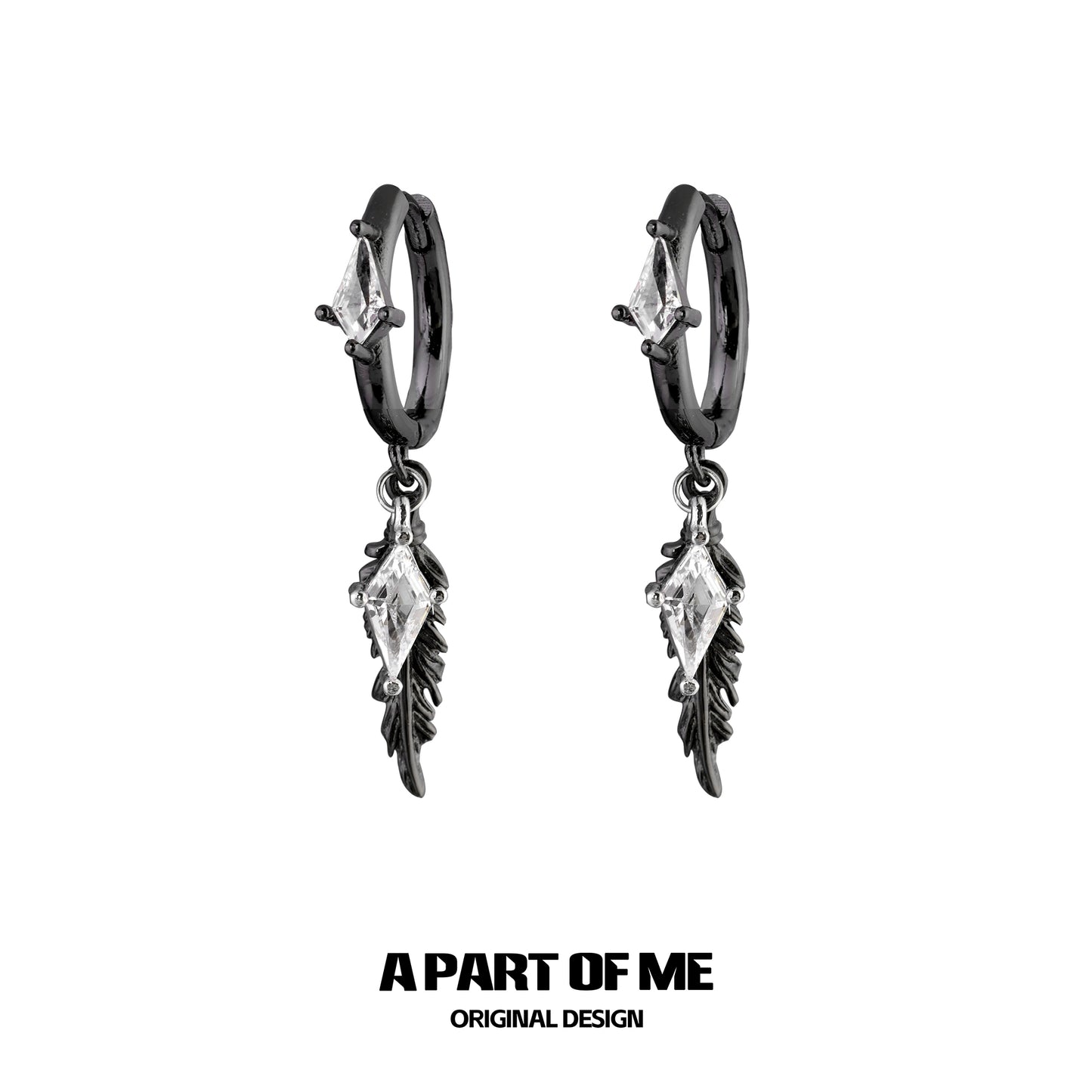 Y2K Feather Zircon Earrings