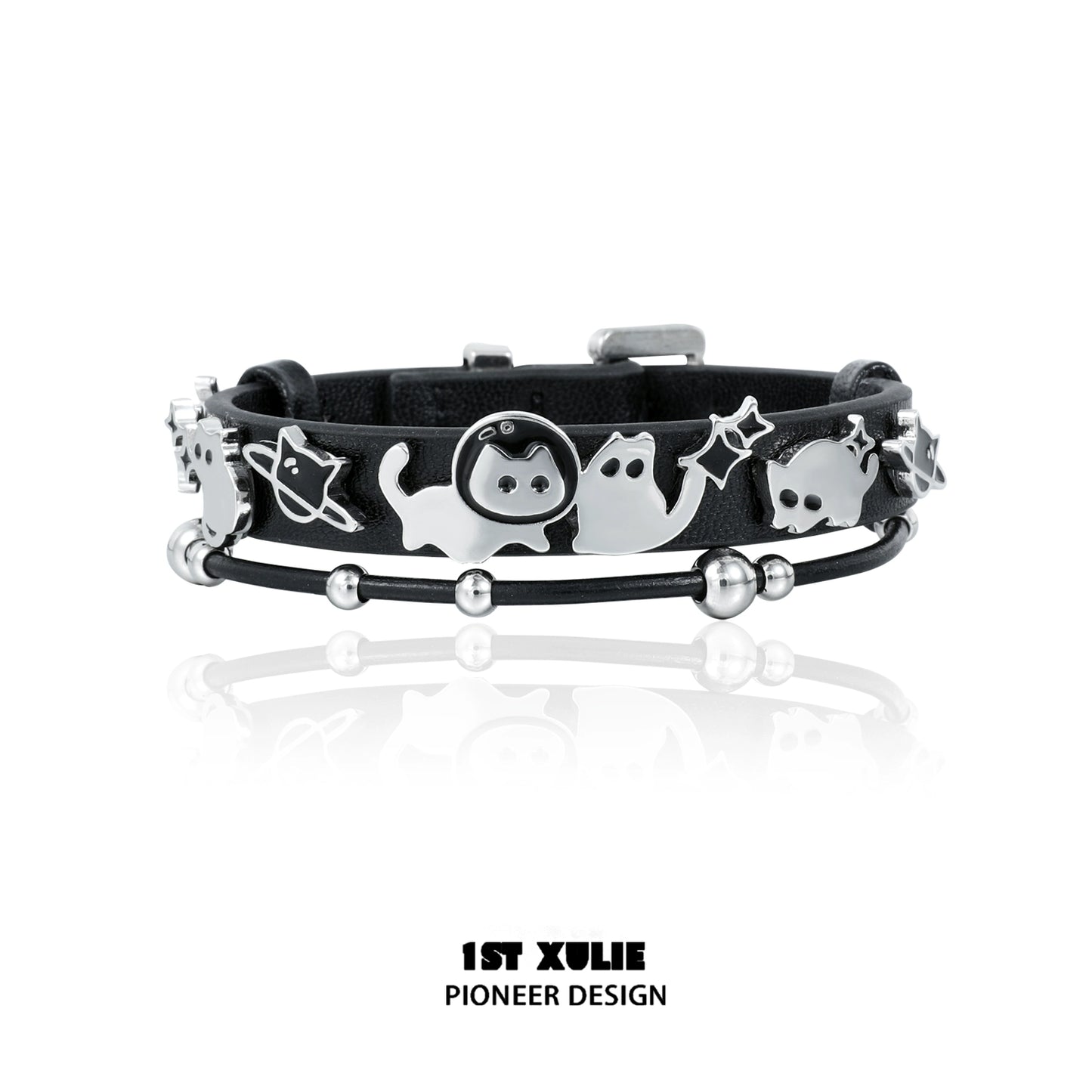Y2K Playful Kitty Cute Leather Bracelet
