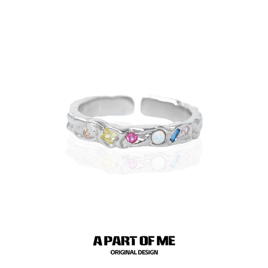 Colorful Moonstone Lucky Ring