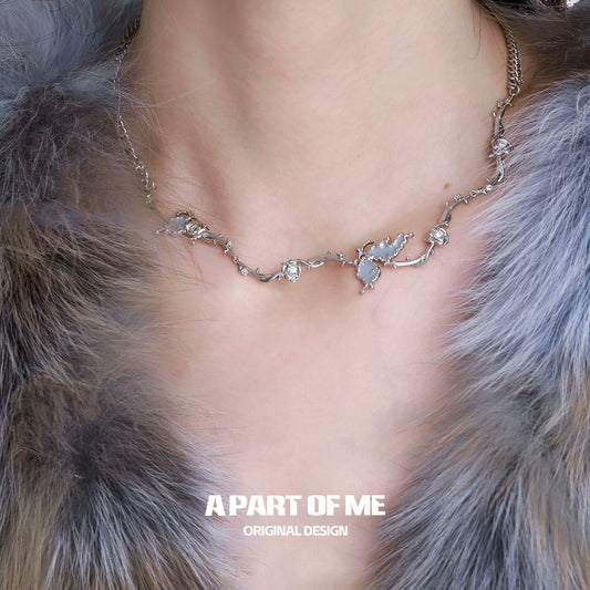 Thorn Rose Butterfly Necklace