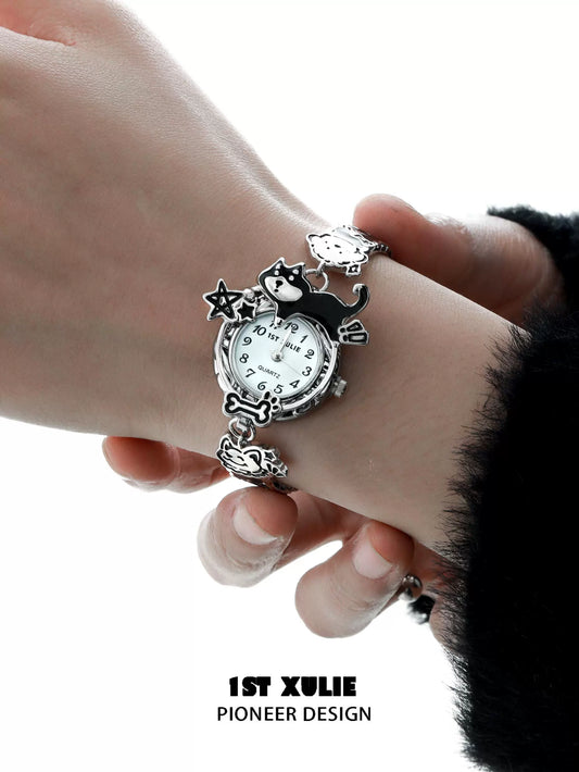 Y2K Happy Puppy Industrial Watch Bracelet