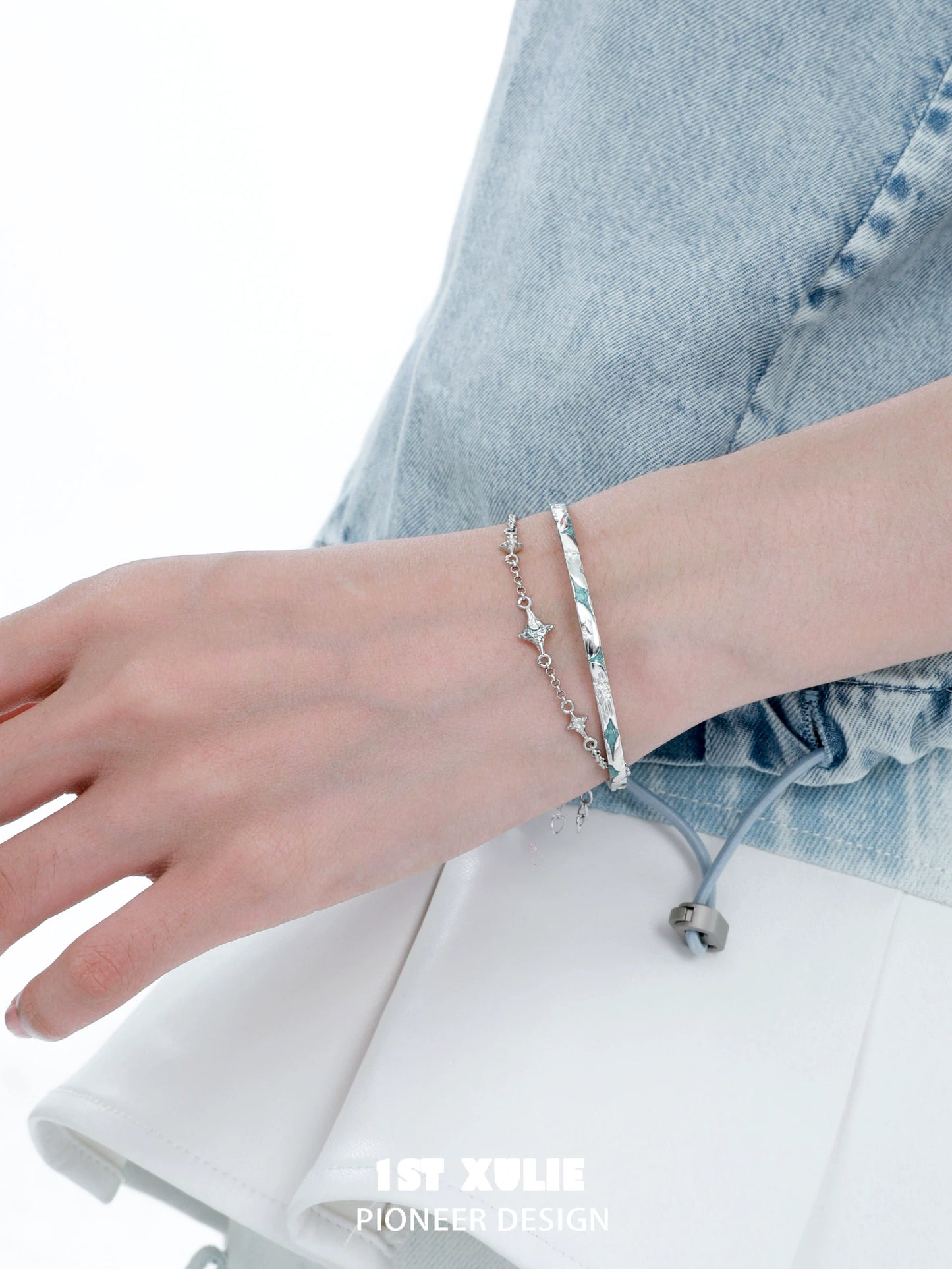 Dazzling Starlight Double-Layer Silver Bracelet
