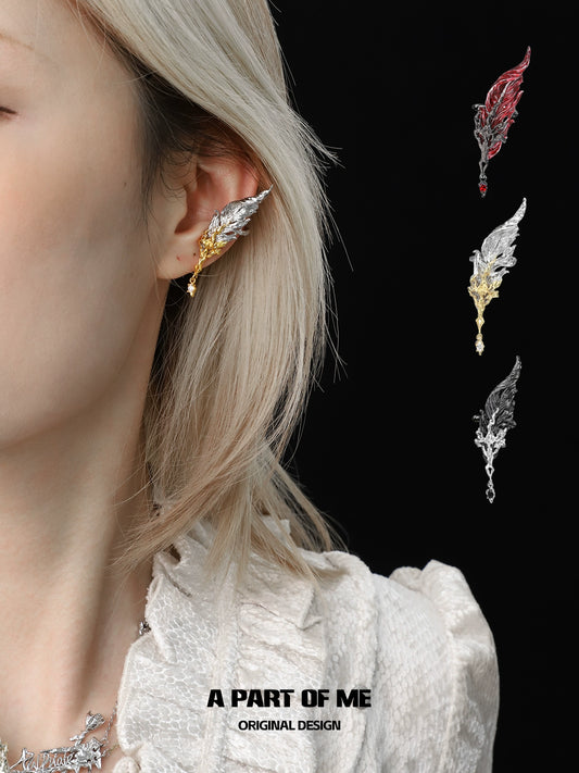 Red Quill Enchanter Ear Cuff