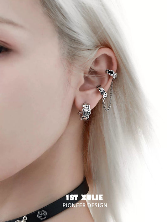 Y2K Happy Puppy Chain Earrings