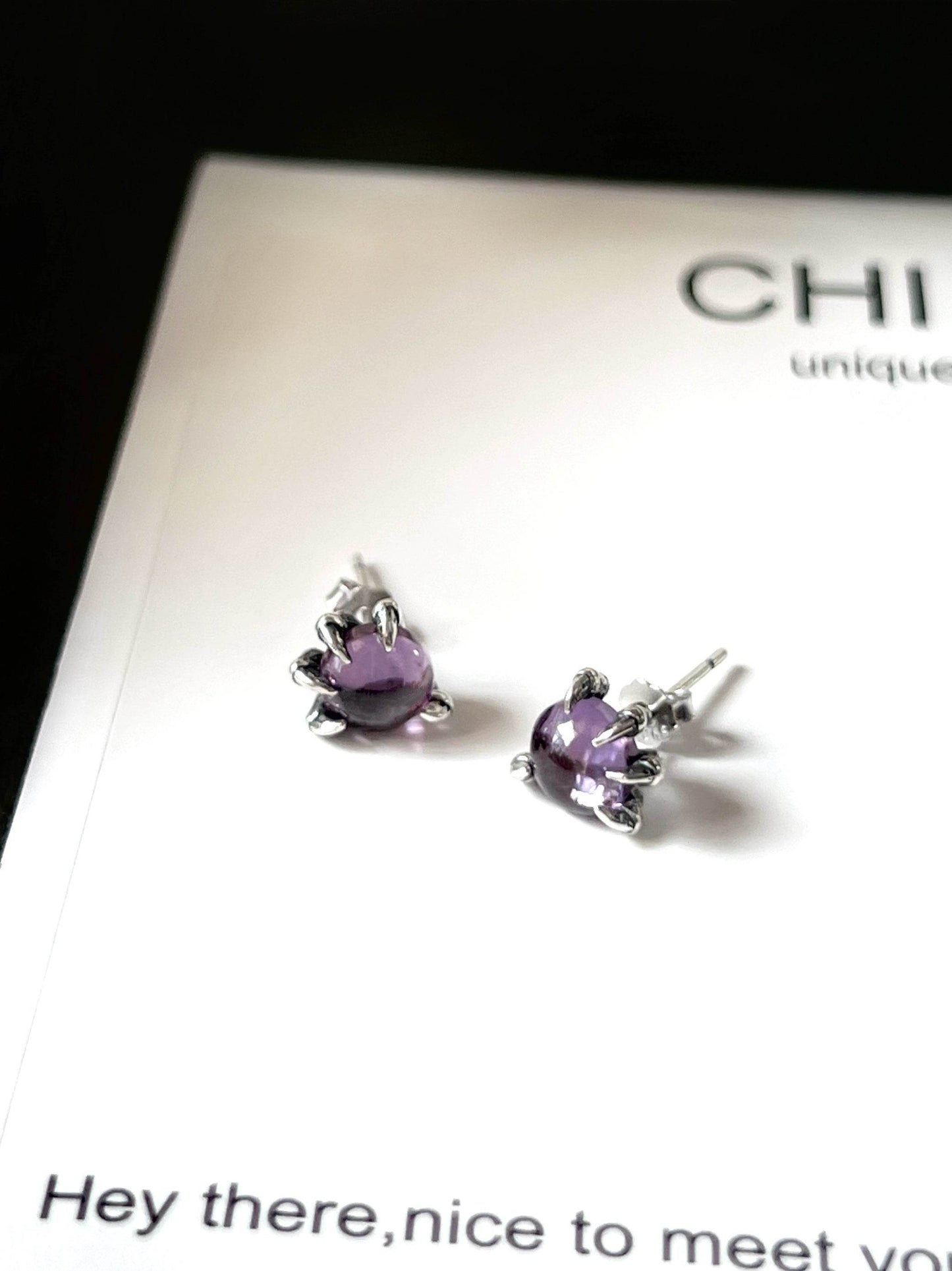 "Abyss Dragon Heart" Silver Earrings